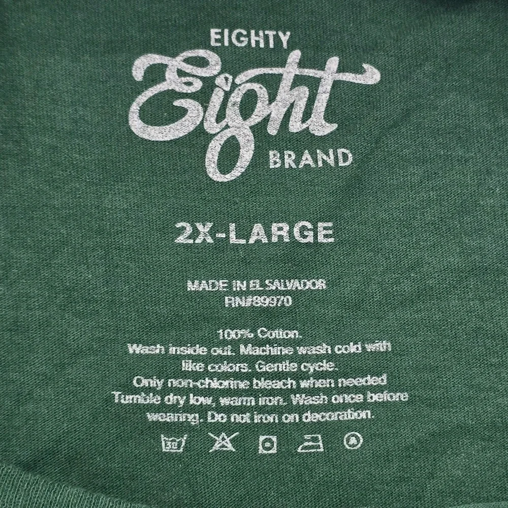 Eighty Eight Brand Mens Antisocial Cherry Graphic T-Shirt Green 2XL Streetwear